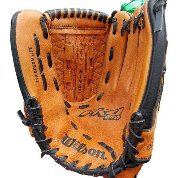 Wilson Pro 500 11" A0500 P11 Dual Hinge Leather Baseball Glove Lightly Used - Picture 3 of 9